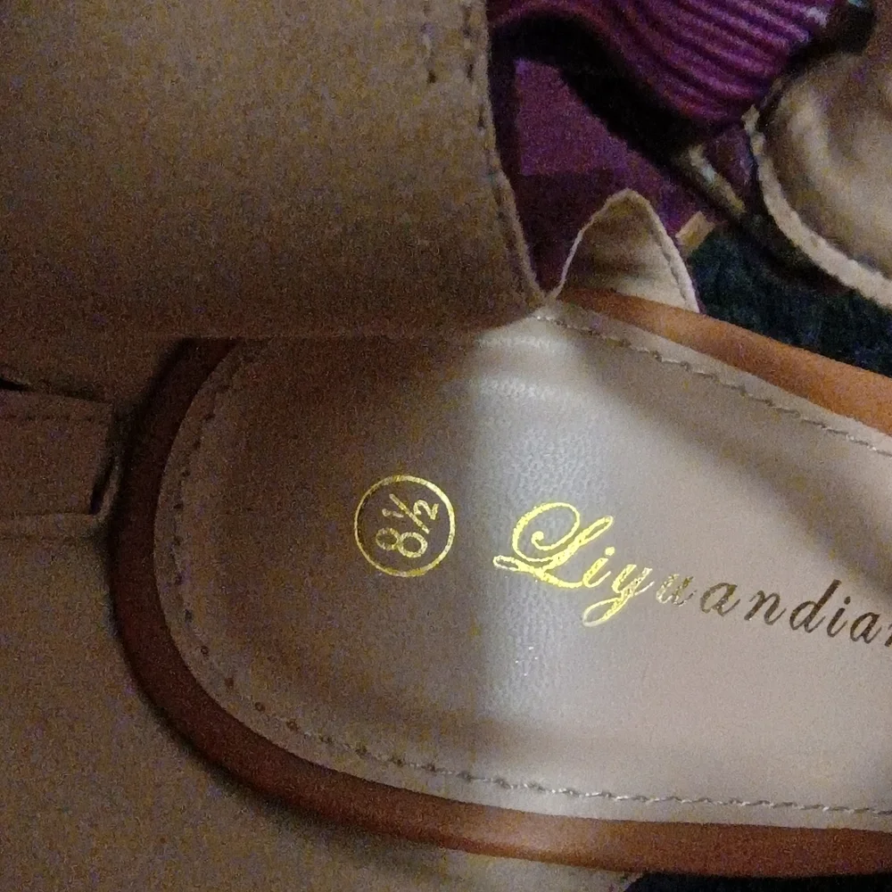 Liyuandian Woman's Platform Open Toe Elegant Burgundy Women's Heels Size 8.5 - Picture 13 of 14